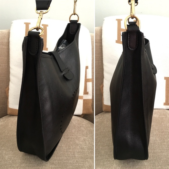 Authentic HERMES Evelyne GM bag black leather - Picture 9 of 16